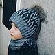 Комплект шапка двухсторонняя и шарф. . Аня. Интернет-магазин Ярмарка Мастеров.  Фото №2
