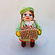 Christmas toy made of cotton wool girl with sweets, Christmas decorations, Domodedovo,  Фото №1