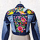 Order Denim short jacket Denim with embroidery Blouson in boho style. Modern and vintage embroidery. Livemaster. . Outerwear Jackets Фото №3