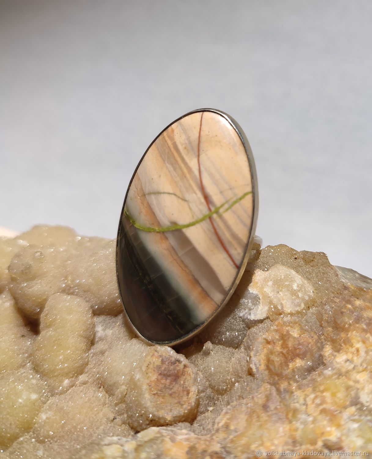 Уральская яшма кольцо "Склон" в интернет-магазине на Ярмарке Мастеров ...