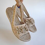 Обувь ручной работы handmade. Livemaster - original item Jute sandals, size 37-37.5. . Handmade.