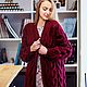Order Cardigan: Women's knitted cardigan of large knitting Heart of Bordeaux to order. Medel_clothes - женский вязаный свитер кардиган оверсайз. Livemaster. . Cardigans Фото №3