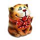 Ceramic figurine 'Cat with a bow'. Figurine. aboka. Online shopping on My Livemaster.  Фото №2