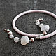 Order Open necklace made of rose quartz and river pearls powdery. gershman. Livemaster. . Necklace Фото №3