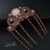 Украшения handmade. Livemaster - original item Wedding comb with pearls and mother of pearl 