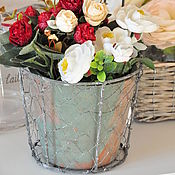 Цветы и флористика handmade. Livemaster - original item Terracotta planters in a mesh basket in the style of Provence, Country. Handmade.