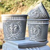 Цветы и флористика handmade. Livemaster - original item Pots made of concrete Lily set of 3 gray moss outdoor. Handmade.