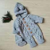 Одежда детская handmade. Livemaster - original item Knitted jumpsuit for a newborn 