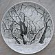 Winter landscape (plate porcelain), Plates, Zaoksky,  Фото №1