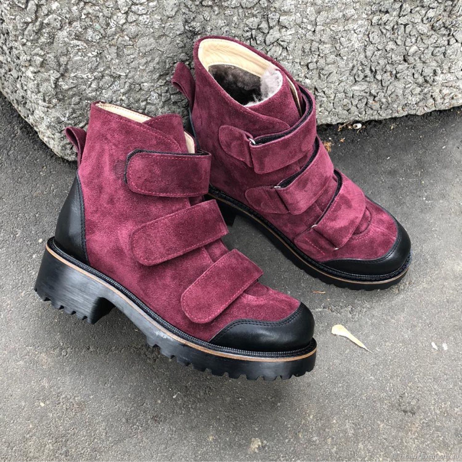 Shoes: City ' maroon leather/black leather', Boots, Moscow,  Фото №1