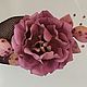 Брошь из натуральной кожи: цветок роза Чайная. Брошь-булавка. Кожаные затеи (Evgenia). Ярмарка Мастеров.  Фото №5