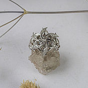 Украшения handmade. Livemaster - original item Silver ring with quartz and diamonds 