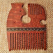 Украшения handmade. Livemaster - original item Comb real wood inlay "Northern Bird" of wood. Handmade.