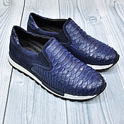 Обувь ручной работы handmade. Livemaster - original item Sneakers made of genuine python leather and genuine suede.. Handmade.