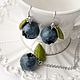 Order 'Blueberry leaf ' pendant and earrings. Country Cottage. Livemaster. . Jewelry Sets Фото №3