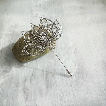 Украшения ручной работы. Ярмарка Мастеров - ручная работа Брошь лотос wire wrap. Handmade.