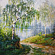 Birch braids Landscape with birch trees oil on canvas on cardboard. Pictures. vjkm333333. My Livemaster. Фото №4