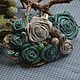 Order Brooch textile big "Dusty emerald". Sokolova Julia, handmade jewelry. Livemaster. . Brooches Фото №3