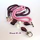 Lolita Lariat, bead harness, white, lilac, pink, Lariats, Ryazan,  Фото №1