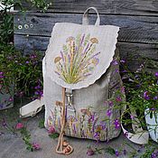 Сумки и аксессуары handmade. Livemaster - original item Linen backpack 