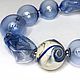 Necklace of blue blown beads .Lampwork, Necklace, Moscow,  Фото №1