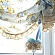 English curtains with blue roses in Shabby Chic style. Vintage curtains. The curtains in the nursery. Textiles for the nursery.