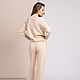 Beige women's suit with a high neck for the road. Suits. SHAPAR - knitting clothes. My Livemaster. Фото №5