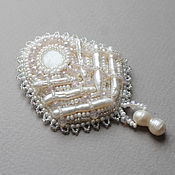 Украшения handmade. Livemaster - original item Brooch beaded with pearls and mother of pearl Memory. Handmade.