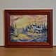 Picture miniature Christmas tree, winter day, 20h15, oil. Pictures. Valeria. Online shopping on My Livemaster.  Фото №2