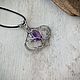 Заказать Кулон с аметистом wire wrap. Selena Di украшения wire wrap. Ярмарка Мастеров. . Кулон Фото №3