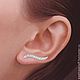 Серьги Классик из серебра 925 с фианитами (клаймберы, прокол в мочке!). Серьги-зажимы. TANNY BUNNY ювелирные каффы. Интернет-магазин Ярмарка Мастеров.  Фото №2