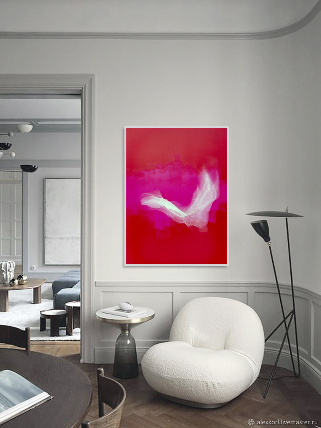 Современная картина Минимализм красная Абстракция на холсте в интернет ...
