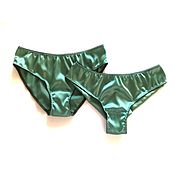 Одежда handmade. Livemaster - original item A set of silk panties Saturated Wormwood. Handmade.