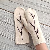 Аксессуары handmade. Livemaster - original item A copy of the work Mittens knitted, felted twig willow. Handmade.