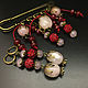 Brooch - pin and earrings Carmen with rose quartz, Jewelry Sets, Murmansk,  Фото №1