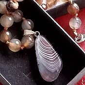 Украшения handmade. Livemaster - original item Agate Necklace with Botswana Pendant. Handmade.