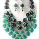 NECKLACE 3 strands EARRINGS - organ. black, green onyx, beads. Jewelry Sets. Dorida's Gems (Dorida-s-gems). Online shopping on My Livemaster.  Фото №2