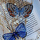 Парная брошь - бабочки "Голубянки Икар", Брошь-булавка, Ивантеевка,  Фото №1