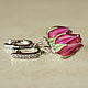 'Rose fuchsia' earrings lampwork buds. Earrings. Mazarine_Blue_Jewelry. Online shopping on My Livemaster.  Фото №2