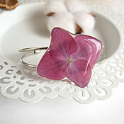 Украшения handmade. Livemaster - original item Resin Bracelet with Real Pink Hydrangea Flower Boho Bracelet. Handmade.