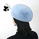 Soft blue beret from the fur of the European mink. Art.IA-12. Berets. Mishan (mishan). My Livemaster. Фото №4