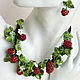 'Raspberry': necklace and earrings with lampwork berries, Jewelry Sets, St. Petersburg,  Фото №1