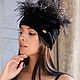 Order Black velevt turban hat hijab with feathers. TURBAN SVS. Livemaster. . Turban Фото №3
