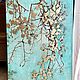 Order Golden branches on a turquoise background, 70/50cm. Irina Bronnikova. Livemaster. . Pictures Фото №3