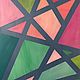 Абстрактна картина маслом Геометрические фигуры; розовый и зелёный, Картины, Новосибирск,  Фото №1