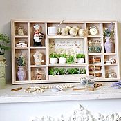 Shelf on the wall wooden with Provence Paint filling
