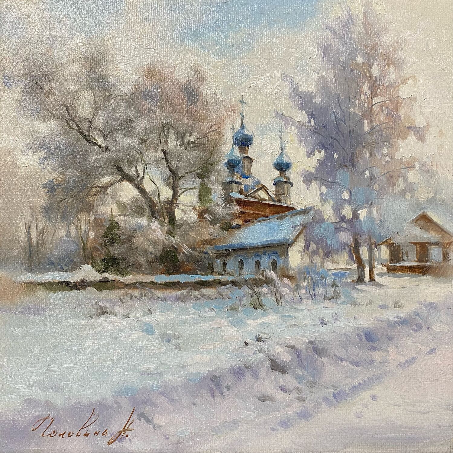 «Зима с голубыми куполами», Картины, Рязань,  Фото №1