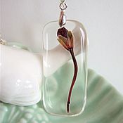 Украшения handmade. Livemaster - original item Transparent Pendant with a Gentle Flower, Botany, Eco Decoration Resin. Handmade.