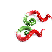 Украшения handmade. Livemaster - original item Fake earrings: The tentacles of the octopus. Handmade.