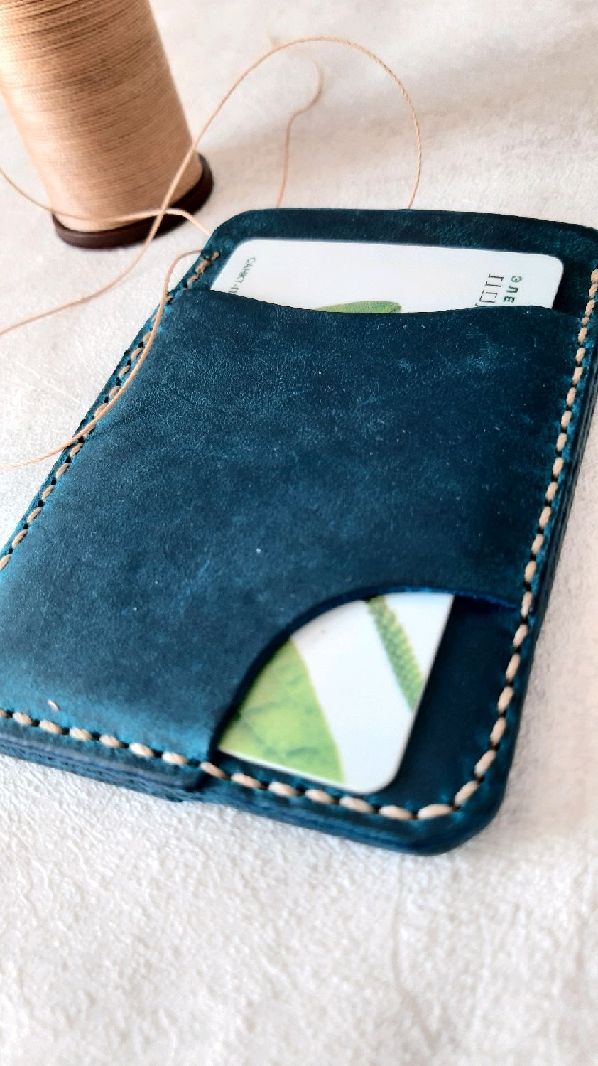 Картхолдер на 2 карты и бумажные купюры. Кожа крейзи хорс в интернет ...